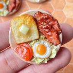 〈おひとつ〉ミニチュアフード　カフェプレートの朝ごはん