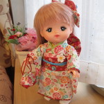 メルちゃんの着物セット*白に花々
