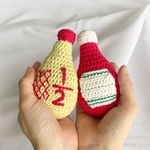編みぐるみ マヨネーズ&ケチャップ ハンドメイド