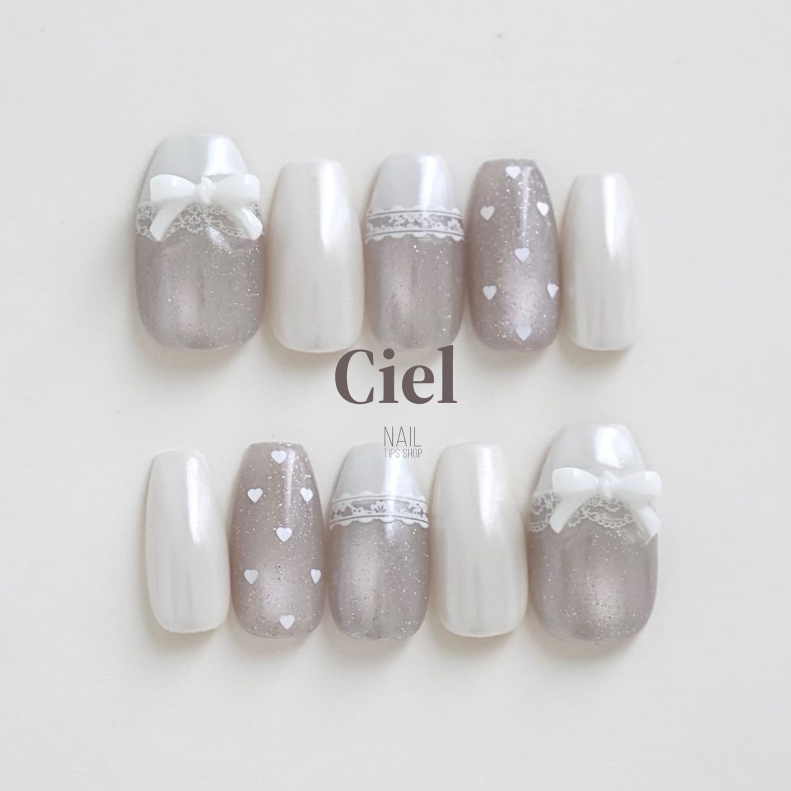 サイズオーダー】nailtip ピンクネイル ハートネイル マグネットネイル