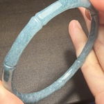 本翡翠ブレスレット　バングル　グァテマラ産 みずみずしい　竹模様　可愛い　上品