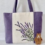 手刺繍＊🪻ラベンダー＊トートバッグ