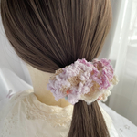 ファンシーヤーンシュシュ3   パープル系　#ヘアゴム交換出来るシュシュ