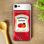 にゃんこケチャップのスマホケース 強化ガラス  iphone15 SE3 第3世代 トマト 猫 黒猫 スマホケース iphone14 iphone13 全機種対応