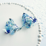 フラワーシャワー Flower Shower Mix Blue 繊細なビーズお花の豪華なピアス/イヤリング