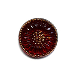 【1個18mm】チェコガラスボタン チェコガラス カボション フラットバック ボタン 赤 レッドパーツ アクセサリーパーツ
