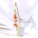 かんざし【 花くらげ/朱陽(あけび) 】handmade 和風 着物 和服 浴衣 ドロップ ガラス 海月 フラワー 簪