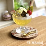 503 ＊レモンソーダ　アイス乗せ＊　ミニチュアスイーツ　レジン　ドールハウス　フェイクスイーツ　シルバニア　YUMEmini