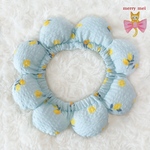 🌼  flower collar＊ ぷっくりお花シュシュ首輪 ‎‪𓍯 ‬レモン×ブルー 🍋