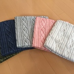 ニット柄 はぎれ 50×50  カーキ