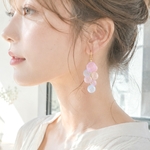 紫陽花【淡】の糸玉ピアス/イヤリング