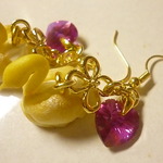 *限定*ピアス&イヤリング(スワンシュー＆スワロ濃いピンク)