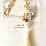 バックチャーム cat with romantic moon purple