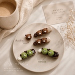 ダブルくまアイスのヘアクリップ(1個)＊chocolate・抹茶