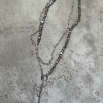 ーsilver pearl longnecklaceー　サージカルステンレス　ボールチェーンネックレス　チェーンネックレス　パールネックレス
