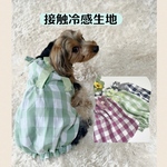 犬服『接触冷感　大きなギンガムチェック　キャミソール　ワンピース・バルーンワンピース』　ひんやり　ギンガムチェック　夏　