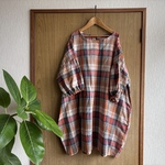 SALE**オレンジチェックバルーンチュニック