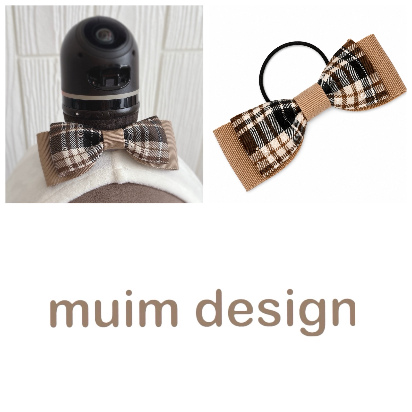 ネイビー』定番CLASSICダブルリボンホーン飾り(lovot用) - muim-design