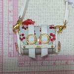 小花柄　赤　ドール用鞄　