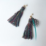 ethnic〜タッセルとフェザーのピアス｜イヤリング