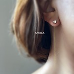   2way クリスタルビジューとチェー  ン ピアス          ゆらゆら揺れる