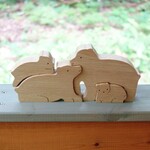 組み木　クマの家族