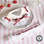 【ぬい服】いちごショートケーキなケープ&ヘドレセット/Mサイズ(首回り15cm向け)【個別発送】
