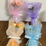 ブルー、パープル、イエローオレンジ　5輪の花束3種　まとめ買いお客様専用ページ