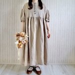 【受注製作】パンドミワンピース(キナリ・半袖)