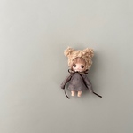 【受注制作】クマ帽子、立ち襟のワンピースの２点セット