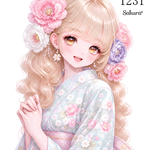 《 No.1231 》Sakuraꕤ オリジナル人物ステッカー シール ステッカー
