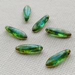 森と泉　チェコビーズ　5X16mm 6個