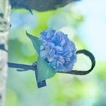 パステルブルーの紫陽花 布花コサージュ　2026