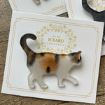 一緒にお散歩　ねこ彩のかけら　ブローチ　ピン