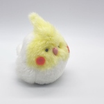 冠羽がなびくオカメインコさんのぬいぐるみ(イエロー×ホワイト)