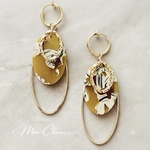 mustard yellow ✳︎ gold oval foop イヤリング／ピアス