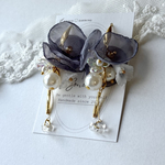 【 pierce / earring 】 花しずく と 蝶 シルバー