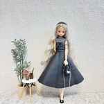 フェイク　レザー　フレア　スカート　のみ　ピュアニーモ　リカちゃん　ワンピース　ドール　コート