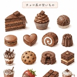 チョコ系フレークシール　スイーツ　カフェ　ケーキ