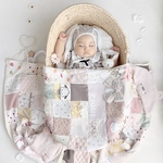 【モニター価格】リメイクブランケット ベビー服リメイク 子供服リメイク｜1歳バースデー ブランケット パッチワークブランケット ひざ掛け ベビー服 子供服 オーダーメイド