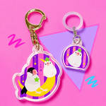 文鳥さん☆アクリルキーホルダーと目印チャーム2個セット／ぶんちょう／文鳥グッズ／キーホルダー／アンブレラマーカー／キーフォルダー／小鳥