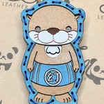 ニホンカワウソ　幻ちゃんレザーキーホルダー　全身バージョンご当地キャラクター　愛媛県　7月7日21時より販売　青1
