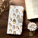 Owls手帳型スマホケース（iPhone/Android全機種対応）フクロウ