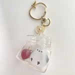 ✨NEW✨🍎受注製作🍎りんごとシマエナガ入りの透明なエコバッグ　キーホルダー(りんごの色が選べます！)