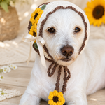 犬猫用 3wayひまわりバンダナ｜バブーシュカ・バンダナ・付け襟