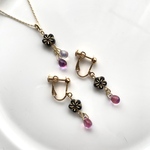 【選べる5色セット】ちいさなお花のドロップ（ネックレス＆イヤリング/ピアス）