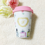 【再販】イニシャル入り♡香水瓶×花柄のサーモタンブラー