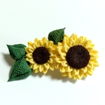 つまみ細工🌻ひまわりバレッタ🌻犬用NO.1206
