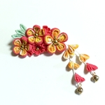 つまみ細工🌼梅花バレッタ🌼犬用NO.1210