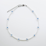 flower necklace / blue